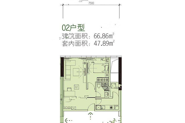 1室2厅1卫0厨 