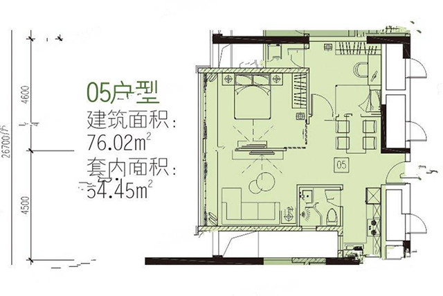 2室2厅1卫0厨 